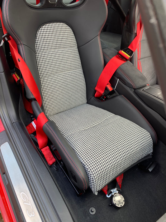 Bezüge und Sitz-Polster für Porsche 991 GT3 & GT3 RS Pepita (Houndstooth) Inlets Bucket Seats Schalensitze LWB - Set rechts und links, plug & play