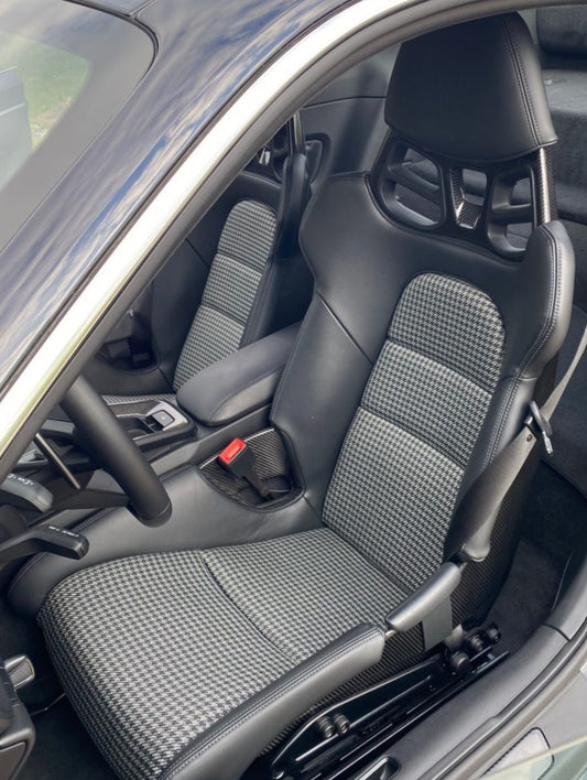 911R / 50th Anniversary schwarz/agathe grau | Bezüge und Sitz-Polster für Porsche 991 GT3 & GT3 RS Pepita Inlets Bucket Seats Schalensitze LWB - Set rechts und links - plug & play